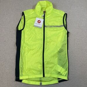 Castelli Men's Medium Squadra Stretch Vest Shell Electric Lime